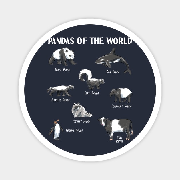 Funny Animals Panda of the World Pun Names for Kids, Men and Women Magnet by Arteestic